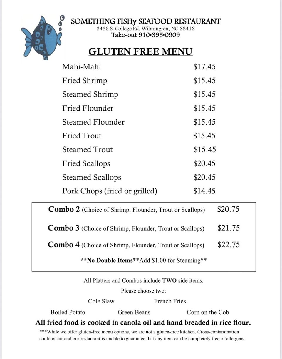 Menu page with fried seafood platters.